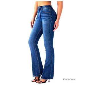 Stretchy Flare Jeans Mid Rise Bootcut Denim Pants
